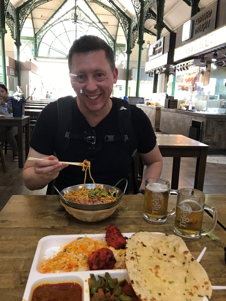 Lunch at a hawker hall in Singapore