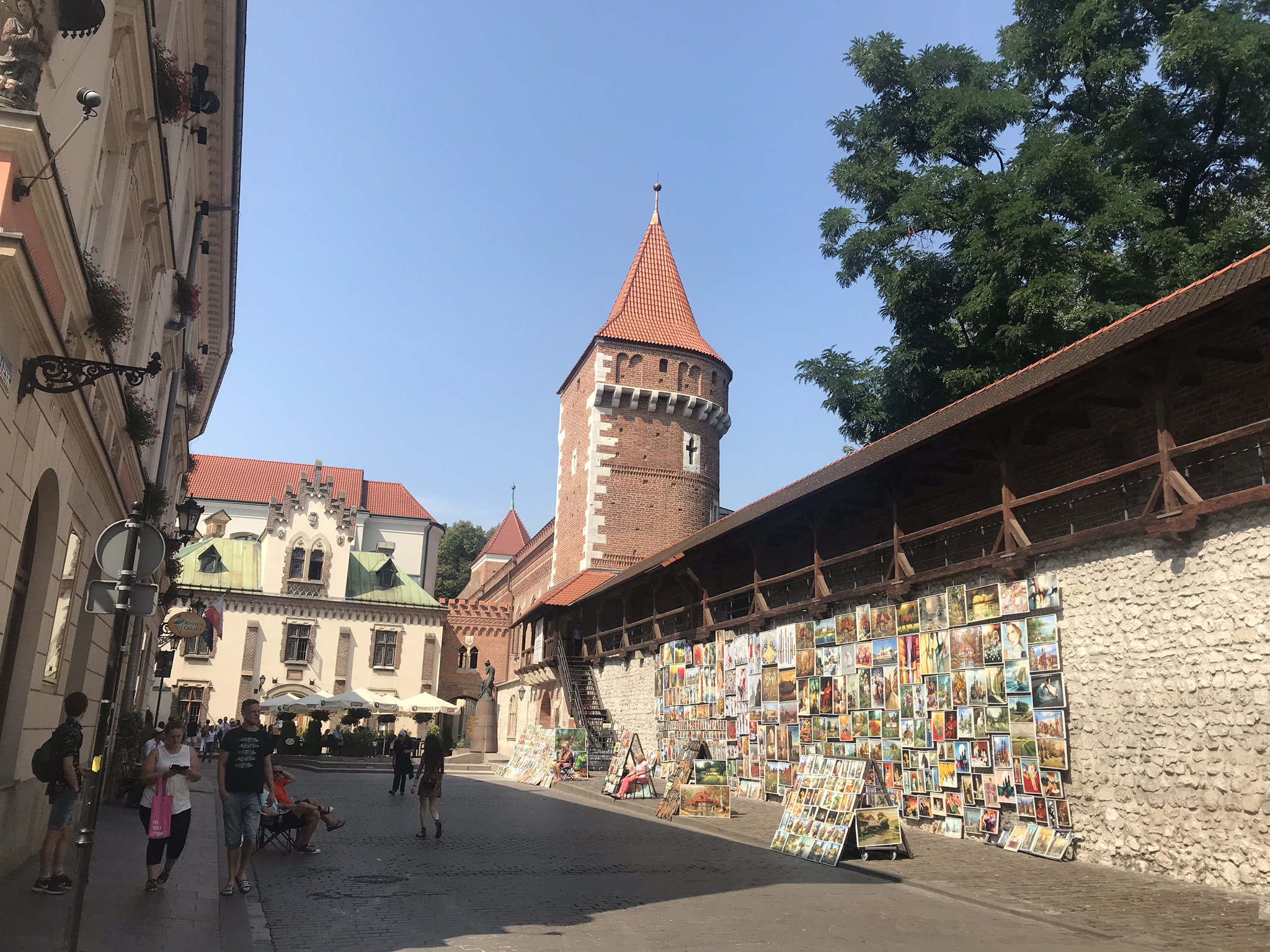 City walls around Krakow's Old Town